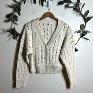A.L.C. Drew Open Stitch Cream Cardigan